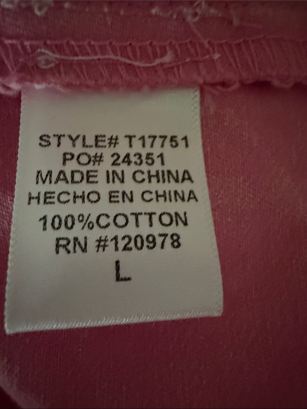 Entro pink canvas 3/4 puff sleeve shirt large - Picture 6 of 12
